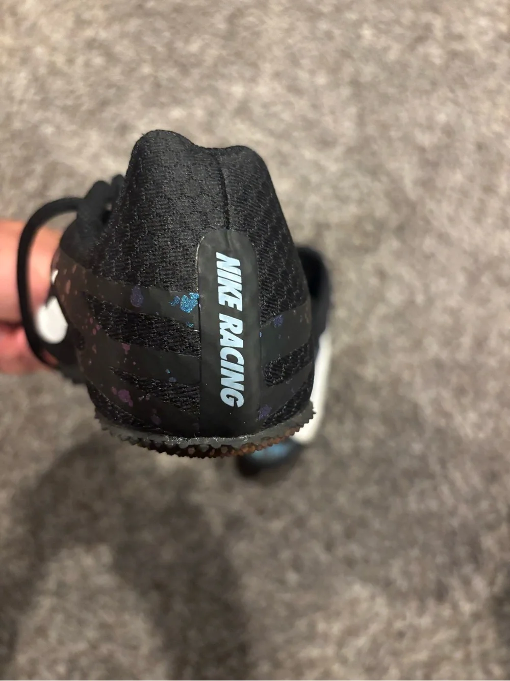 Nike Sprint Black & Blue Speckle Track Spikes